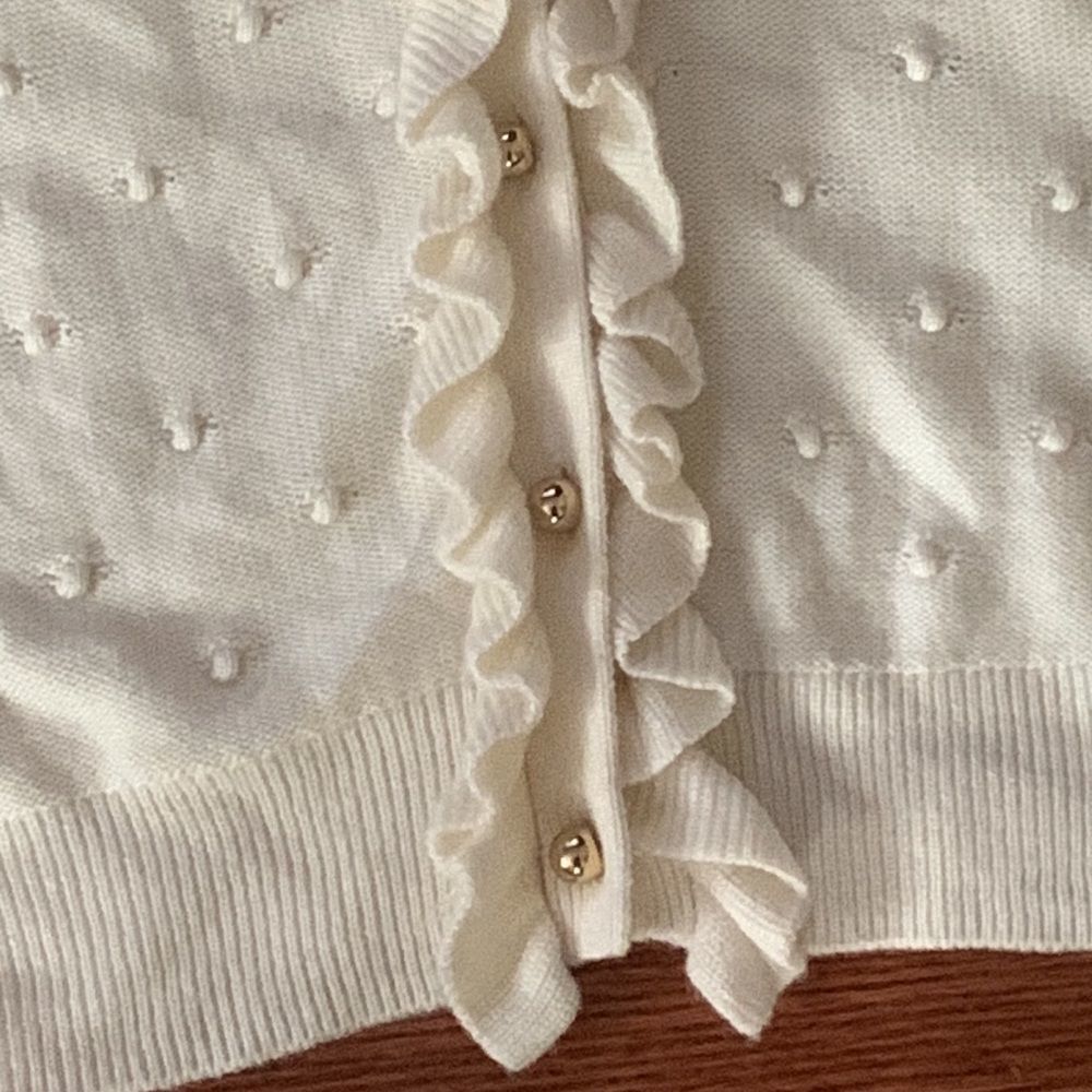 Kate Spade ♠️ Ruffle Pom Cardigan - Picture 10 of 15
